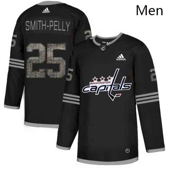 Mens Adidas Washington Capitals 25 Devante Smith Pelly Black 1 Authentic Classic Stitched NHL Jersey